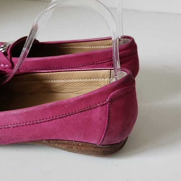 GEOX | Respira Fuchsia Pink Suede Loafers Sz 37 - Picture 5 of 7